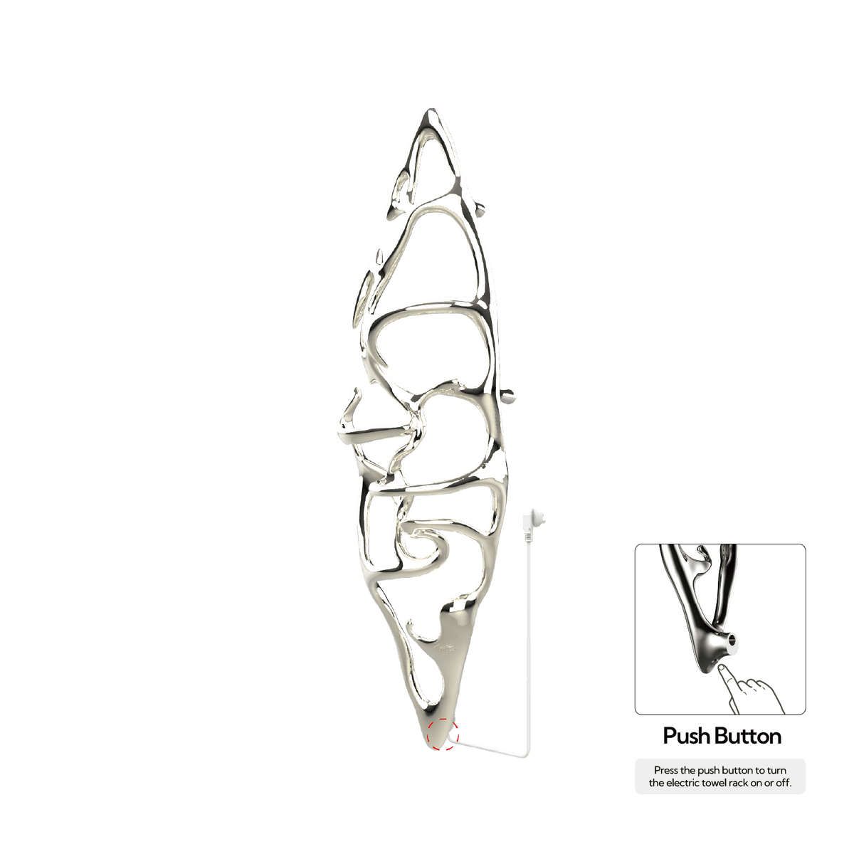P&Bhusri S1-L-PWG-N-DO Boat of Sage Large Towel Warmer in PVD Polished White Gold