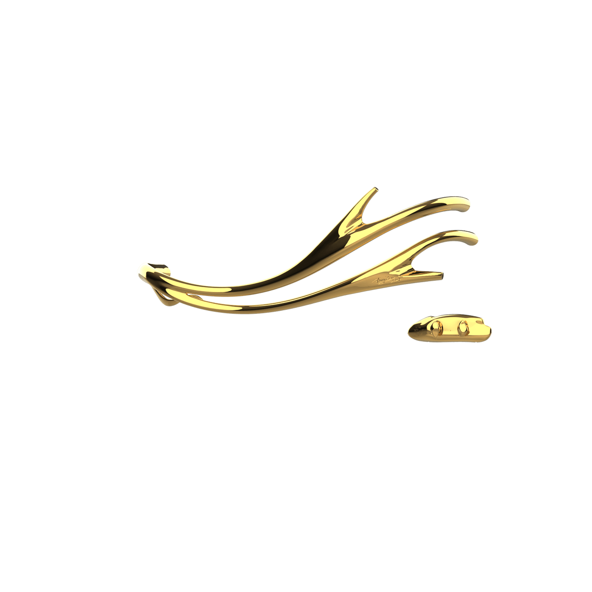 P&Bhusri S2-M-24K-XA Golden Antlers Towel Warmer in PVD 24K Gold