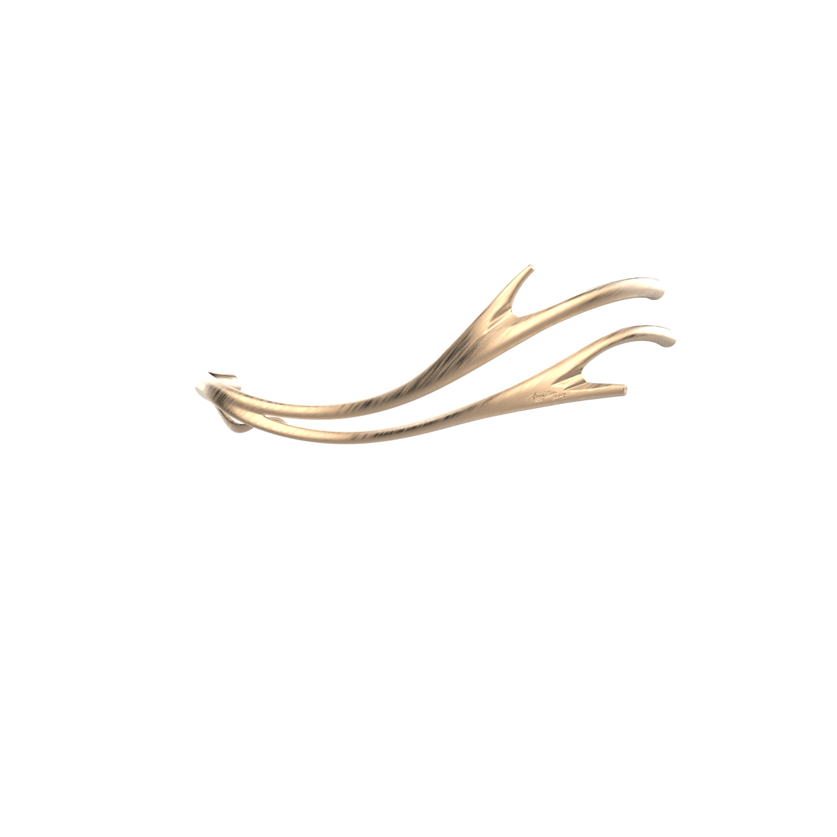 P&Bhusri S2-M-BBZ-SC Golden Antlers Towel Warmer in PVD Brushed Bronze