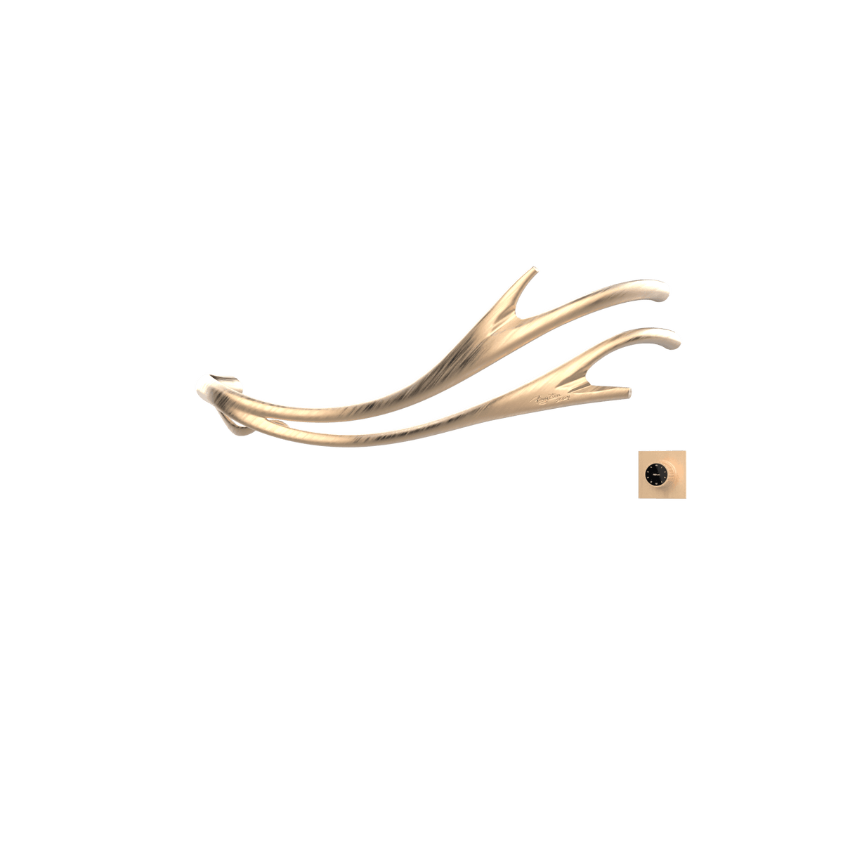 P&Bhusri S2-M-BBZ-XM Golden Antlers Towel Warmer in PVD Brushed Bronze