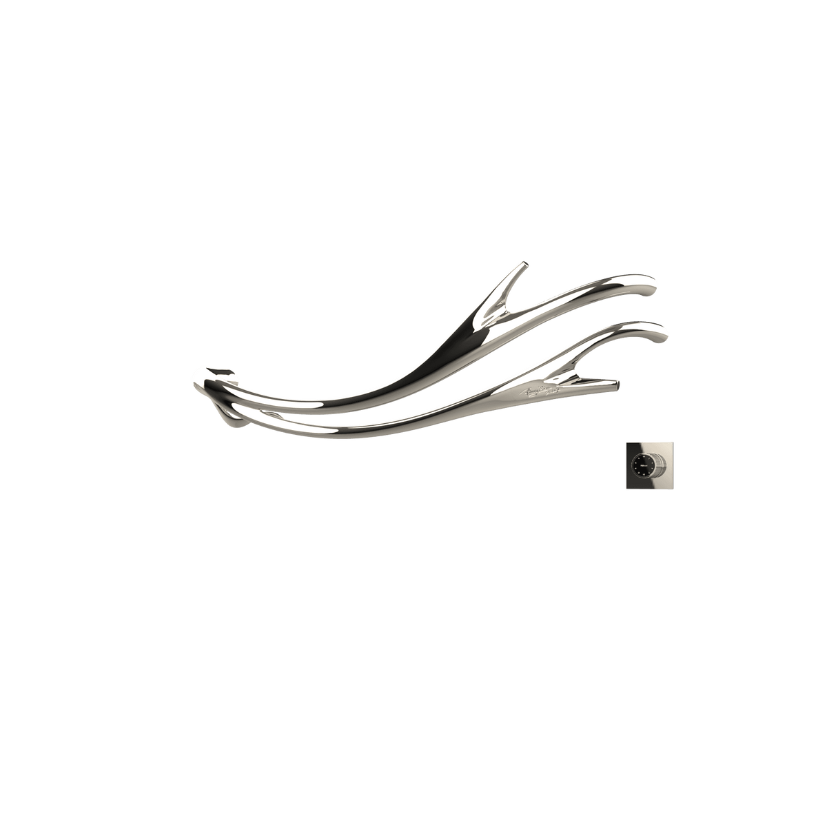 P&Bhusri S2-M-PNI-XM Golden Antlers Towel Warmer in PVD Polished Nickel