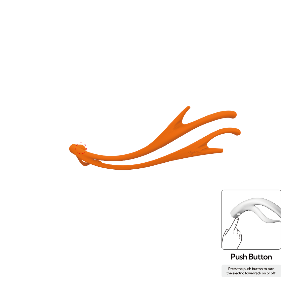 P&Bhusri S2-M-SOR-N Golden Antlers Towel Warmer in Sienna Orange