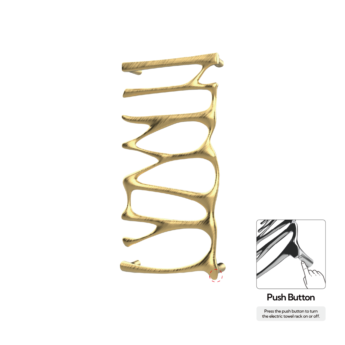 P&Bhusri S5-M-BLG-N Provence Towel Warmer in PVD Brushed Luxury Gold