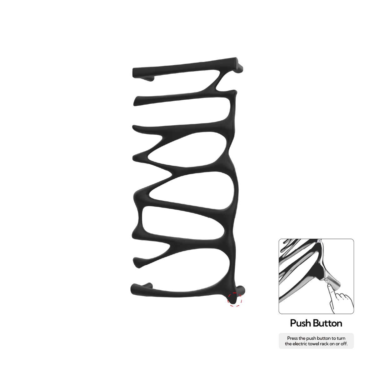 P&Bhusri S5-M-MBL-N Provence Towel Warmer in Mist Black