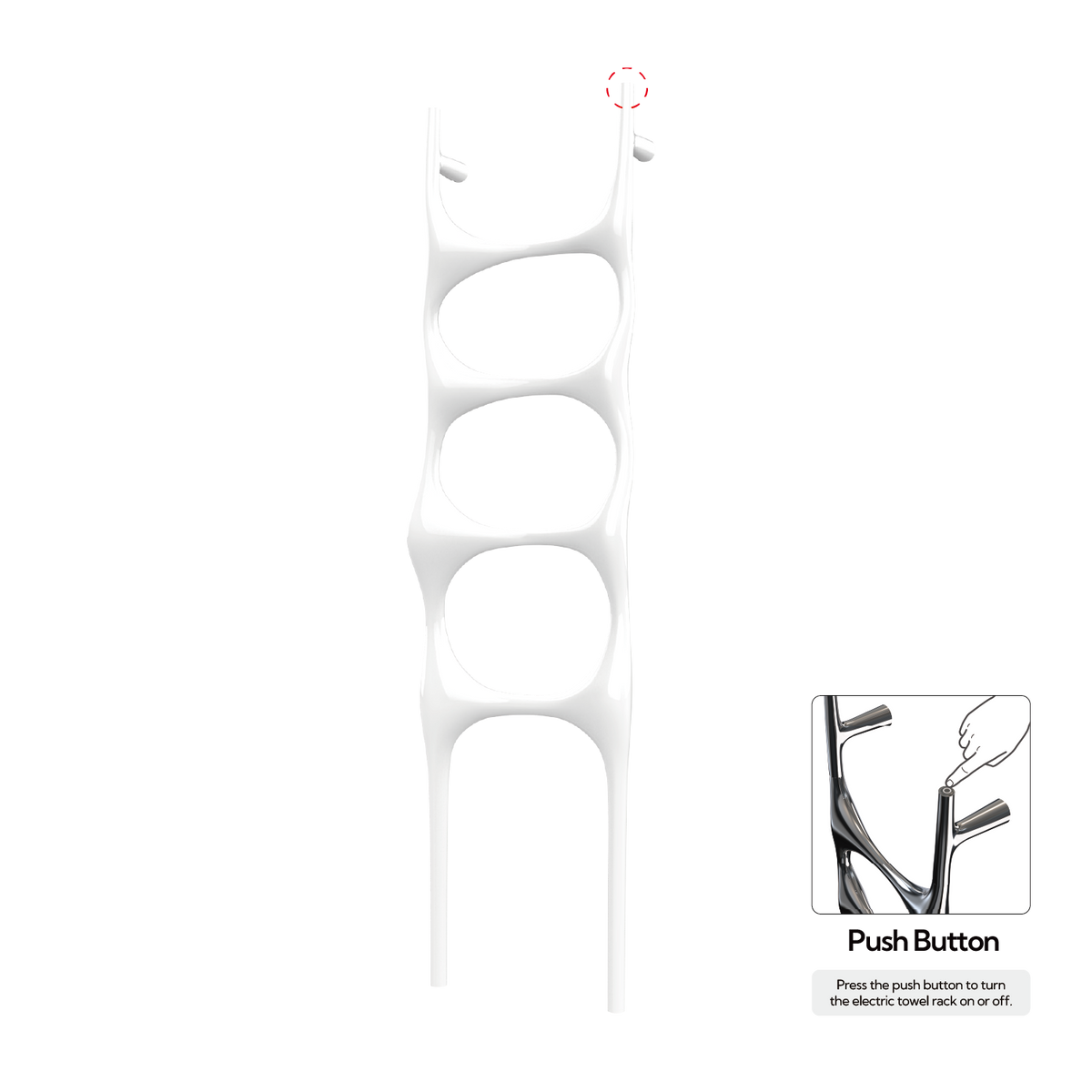P&Bhusri S6-M-PWH-N Crete Palace Towel Warmer in Porcelain White