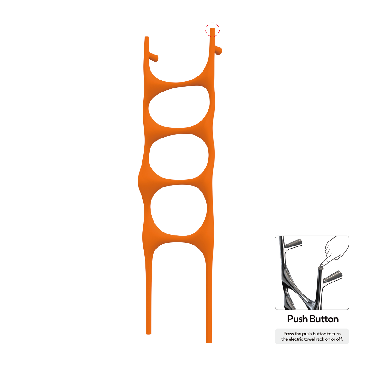 P&Bhusri S6-M-SOR-N Crete Palace Towel Warmer in Sienna Orange