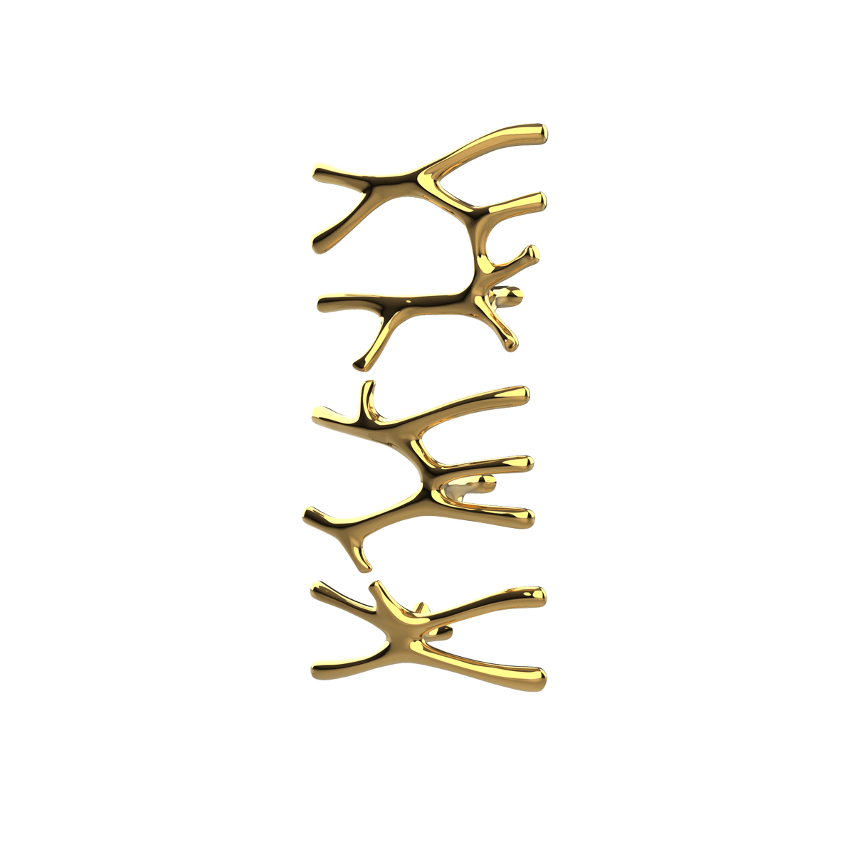 P&Bhusri S7-LMS-24K-SC Daphne's Branch Large + Medium + Small Towel Warmer in PVD 24K Gold