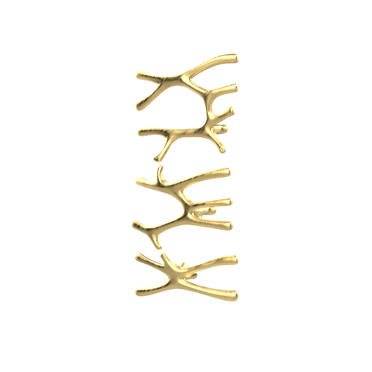 P&Bhusri S7-LMS-BBR-SC Daphne's Branch Large + Medium + Small Towel Warmer in PVD Brushed Brass