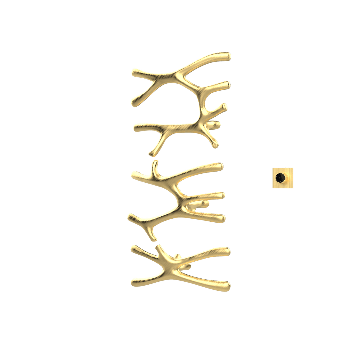 P&Bhusri S7-LMS-BBR-XM Daphne's Branch Large + Medium + Small Towel Warmer in PVD Brushed Brass