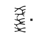 P&Bhusri S7-LMS-BLK-XM Daphne's Branch Large + Medium + Small Towel Warmer in Matte Black