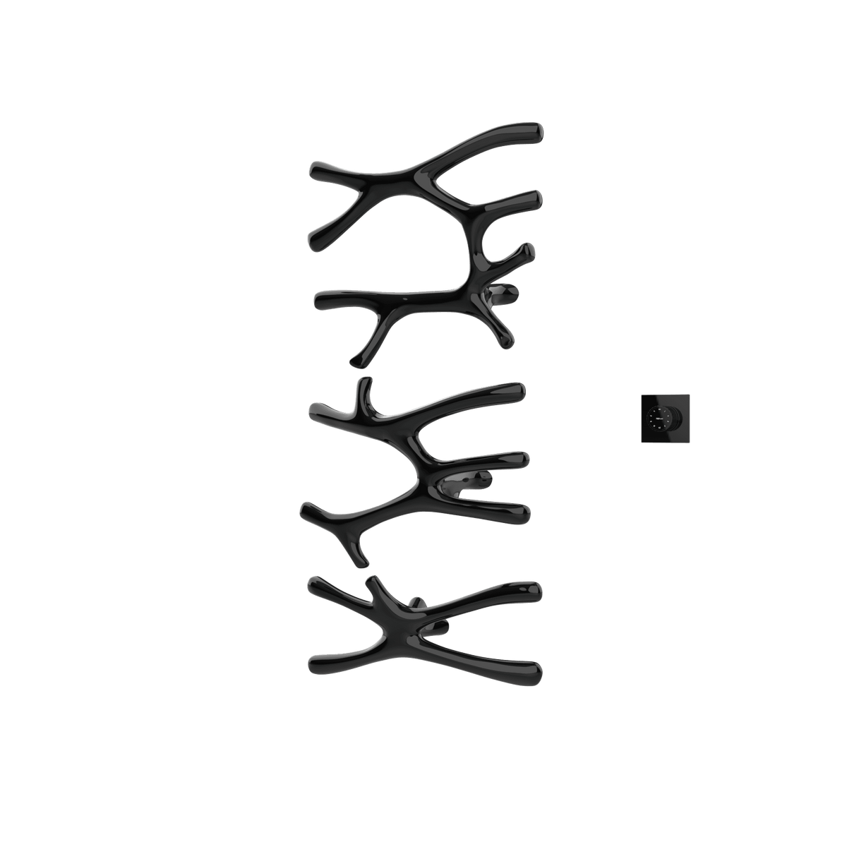 P&Bhusri S7-LMS-PBN-XM Daphne's Branch Large + Medium + Small Towel Warmer in PVD Polished Black Nickel