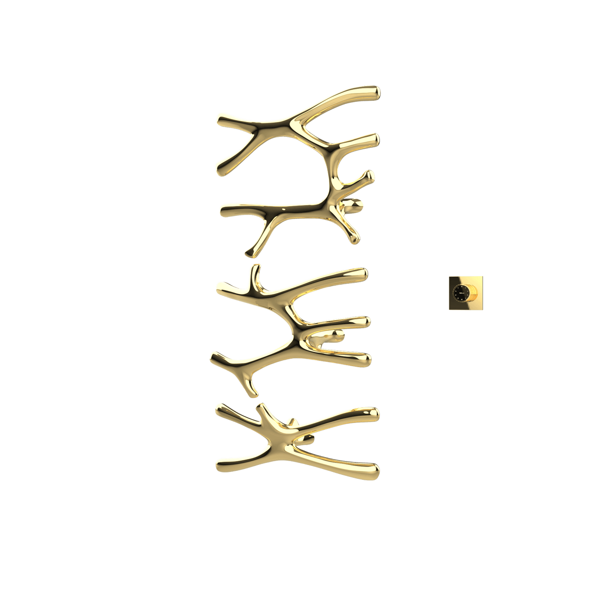 P&Bhusri S7-LMS-PBR-XM Daphne's Branch Large + Medium + Small Towel Warmer in PVD Polished Brass