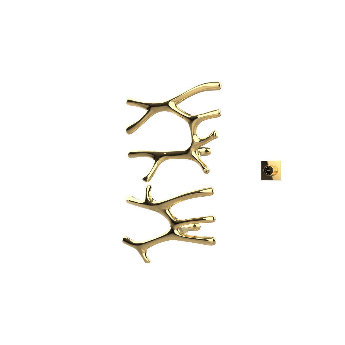 P&Bhusri S7-LM-LGD-XM Daphne's Branch Large + Medium Towel Warmer in PVD Polished Luxury Gold