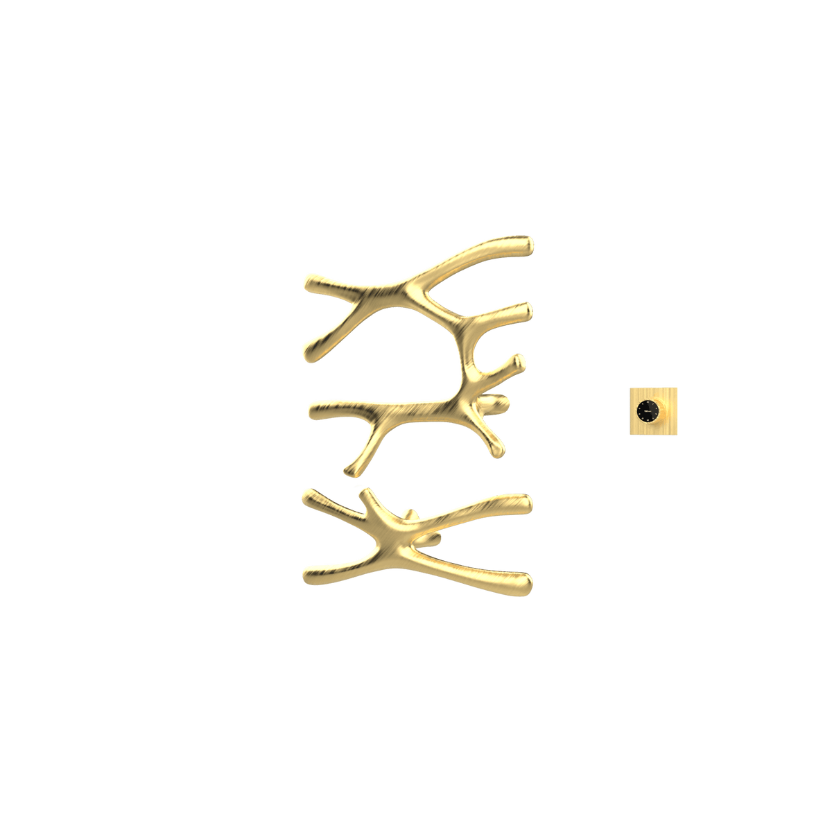 P&Bhusri S7-LS-BBR-XM Daphne's Branch Large + Small Towel Warmer in PVD Brushed Brass