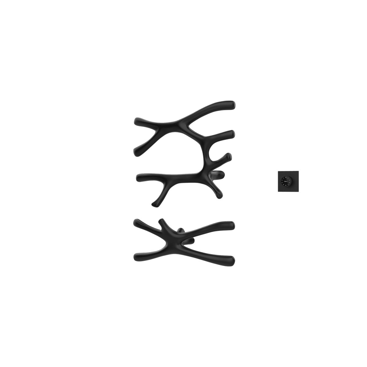 P&Bhusri S7-LS-BLK-XM Daphne's Branch Large + Small Towel Warmer in Matte Black