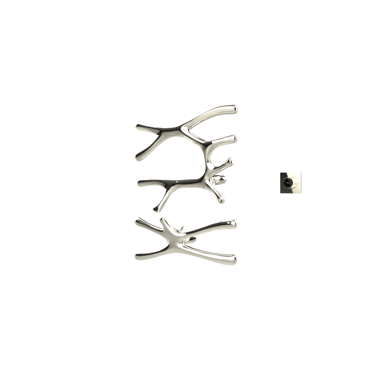 P&Bhusri S7-LS-PWG-XM Daphne's Branch Large + Small Towel Warmer in PVD Polished White Gold