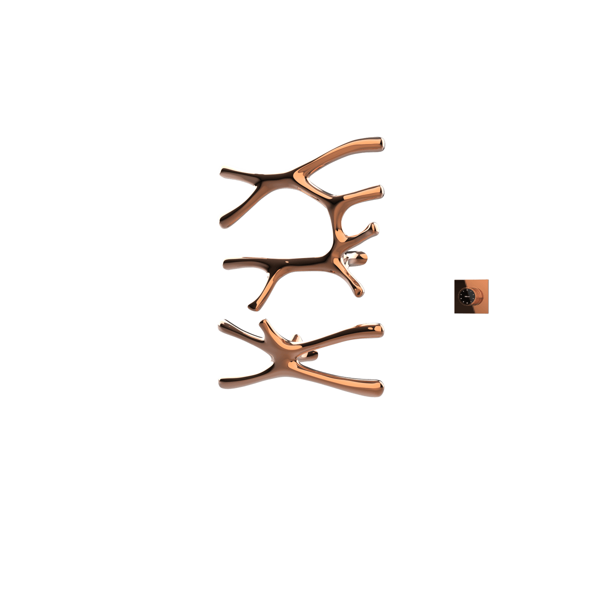 P&Bhusri S7-LS-RGD-XM Daphne's Branch Large + Small Towel Warmer in PVD Polished Rose Gold