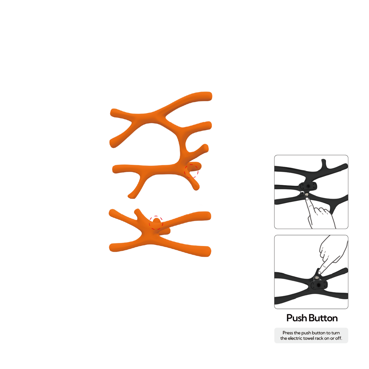 P&Bhusri S7-LS-SOR-N Daphne's Branch Large + Small Towel Warmer in Sienna Orange