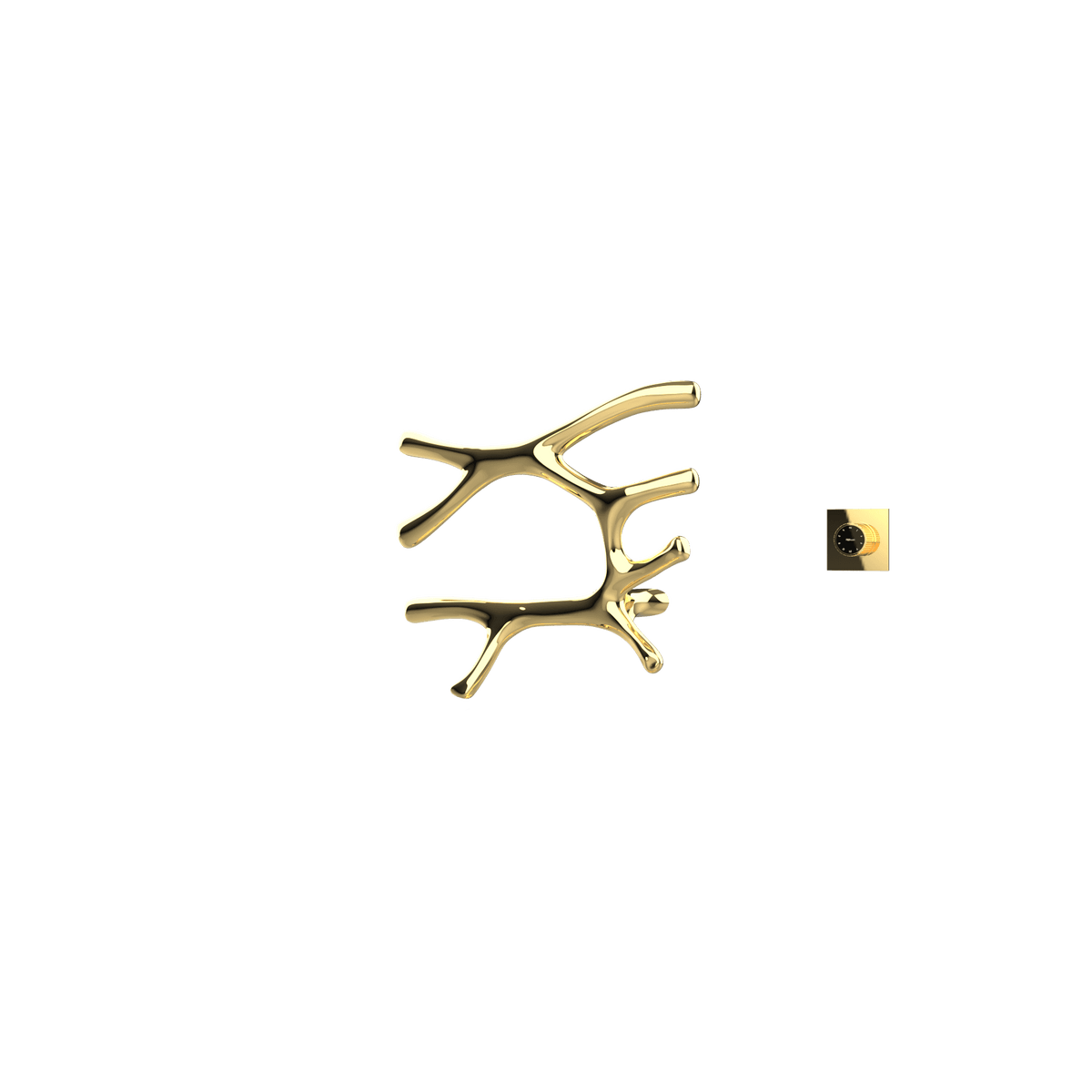 P&Bhusri S7-L-PBR-XM Daphne's Branch Large Towel Warmer in PVD Polished Brass