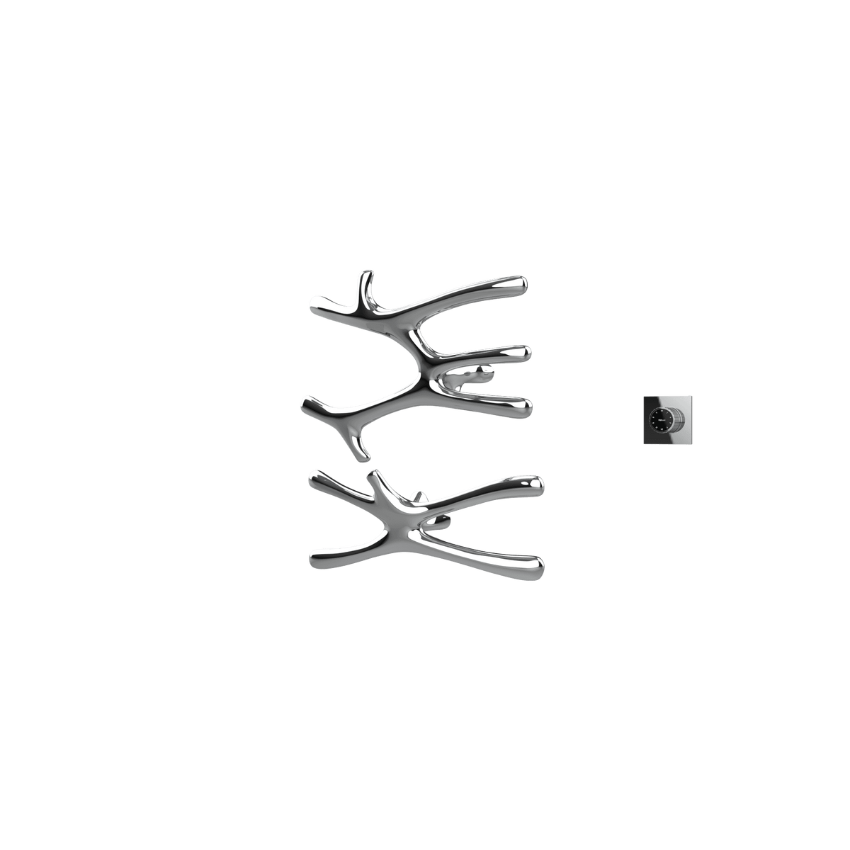 P&Bhusri S7-MS-CHR-XM Daphne's Branch Medium + Small Towel Warmer in Polished Chrome