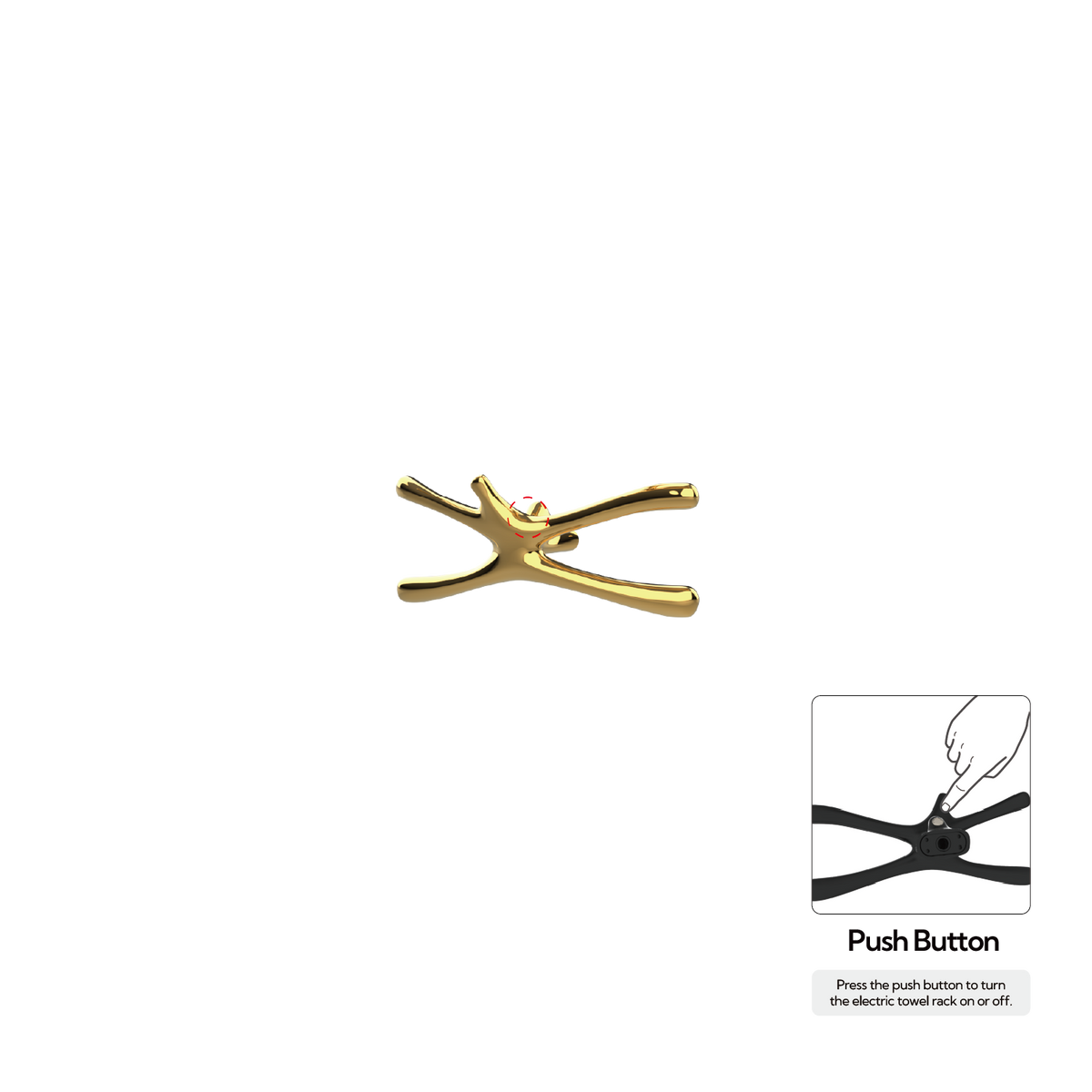 P&Bhusri S7-S-24K-N Daphne's Branch Small Towel Warmer in PVD 24K Gold