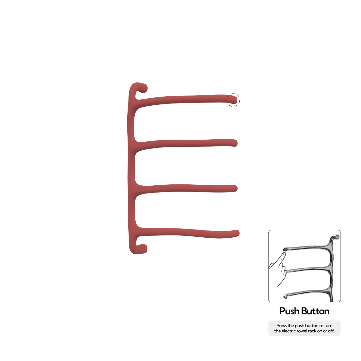 P&Bhusri S8-M-ARD-N Tuscany Glimmer Towel Warmer in Amber Red