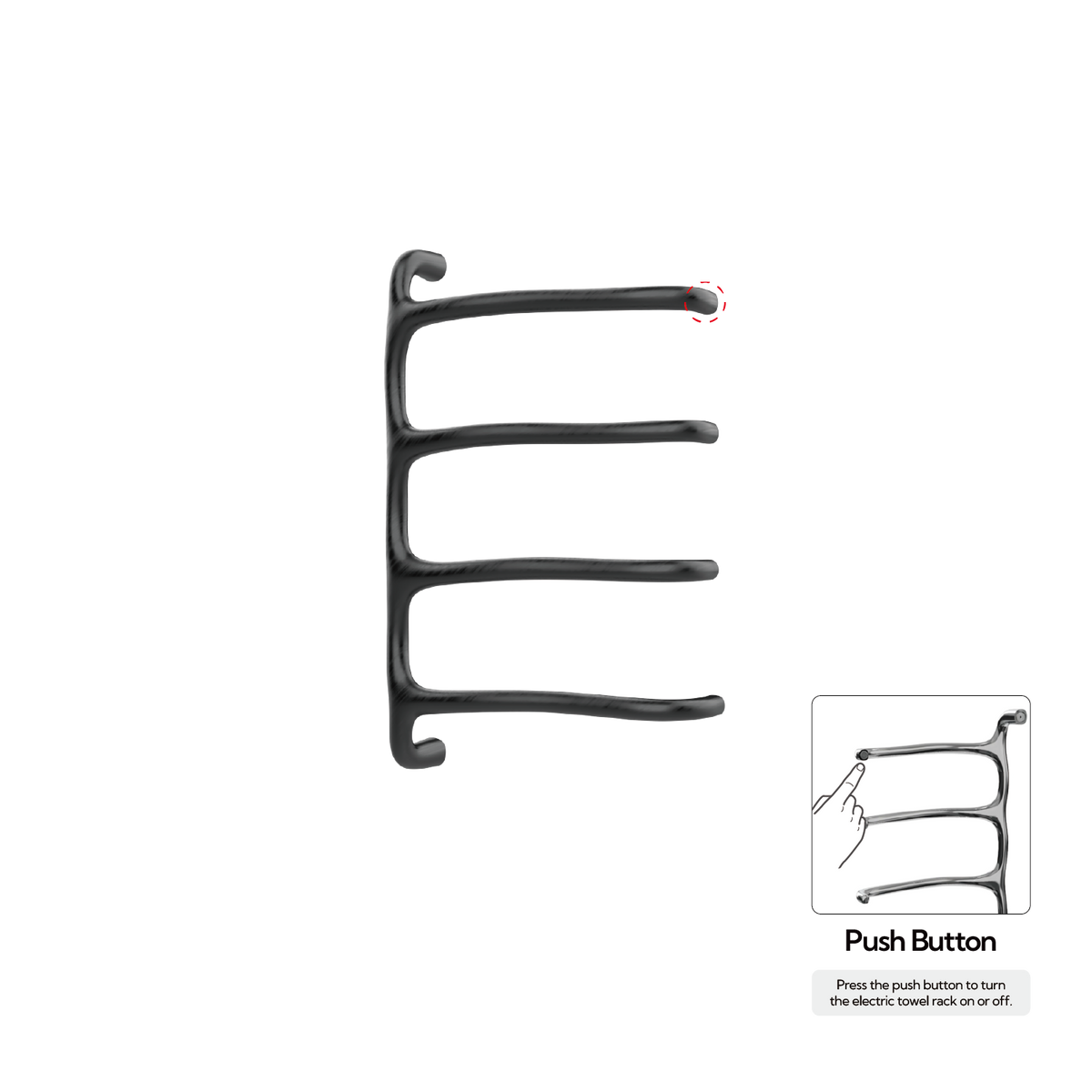 P&Bhusri S8-M-BBN-N Tuscany Glimmer Towel Warmer in PVD Brushed Black Nickel
