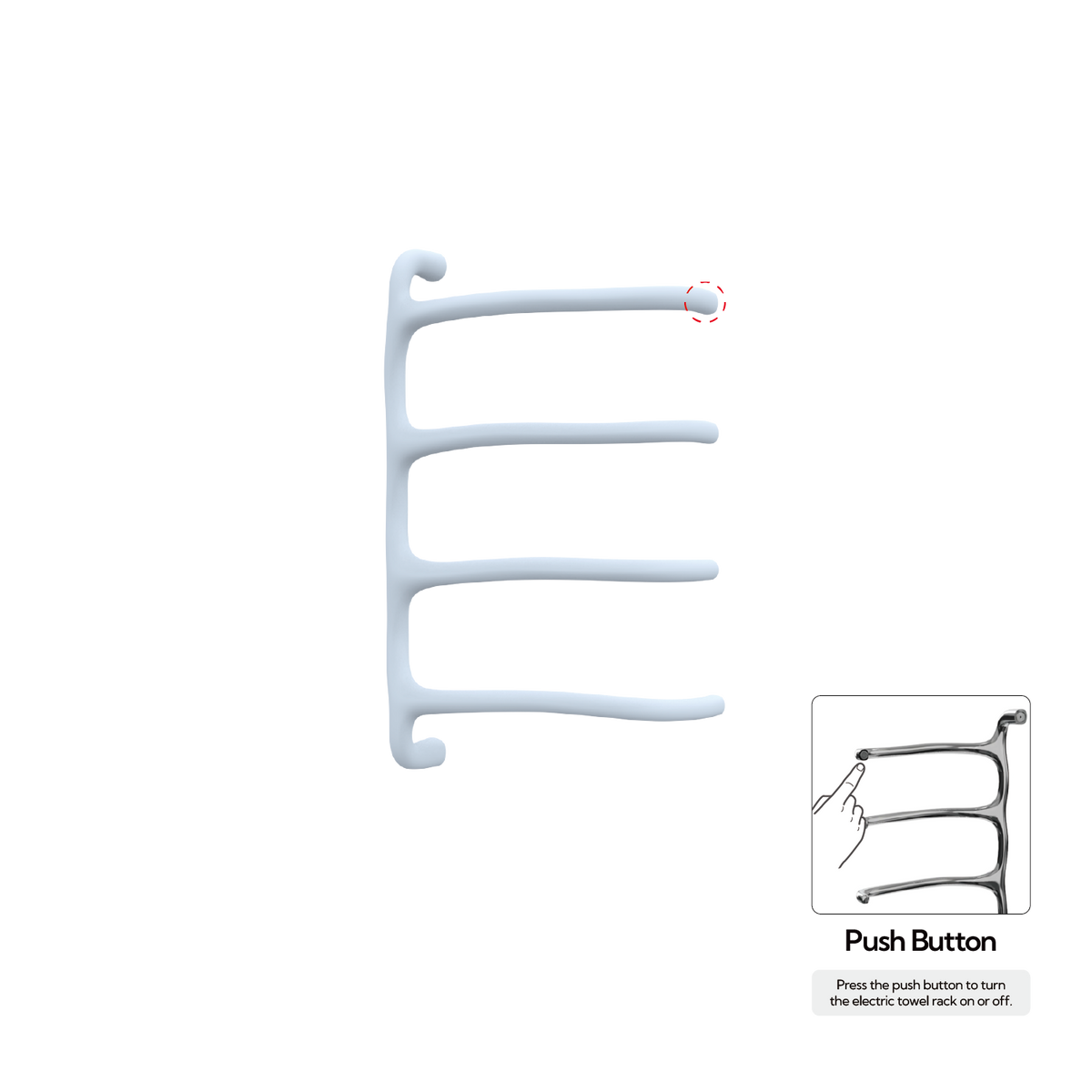 P&Bhusri S8-M-SBL-N Tuscany Glimmer Towel Warmer in Sky Blue