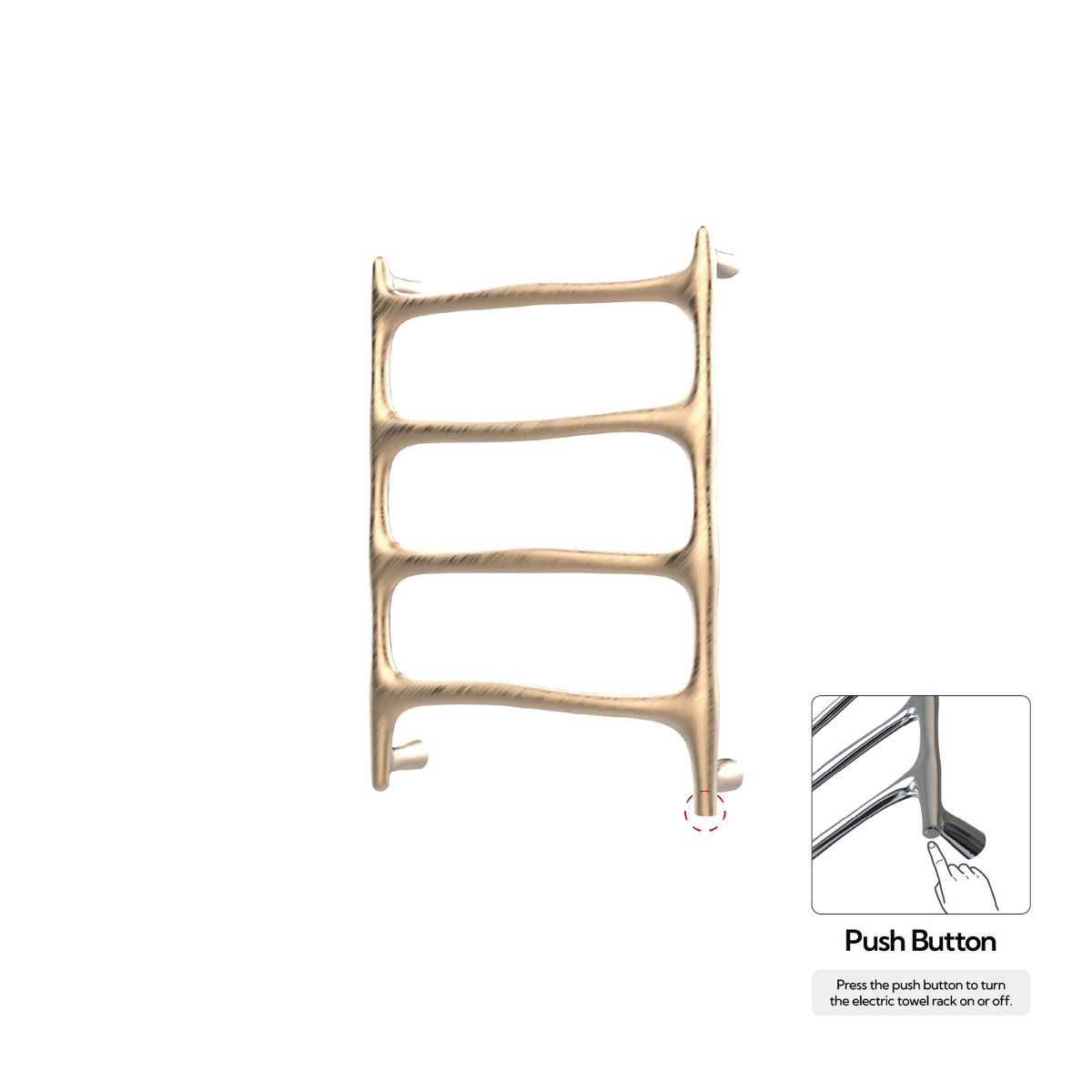 P&Bhusri S9-M-BBZ-N Verona Towel Warmer in PVD Brushed Bronze