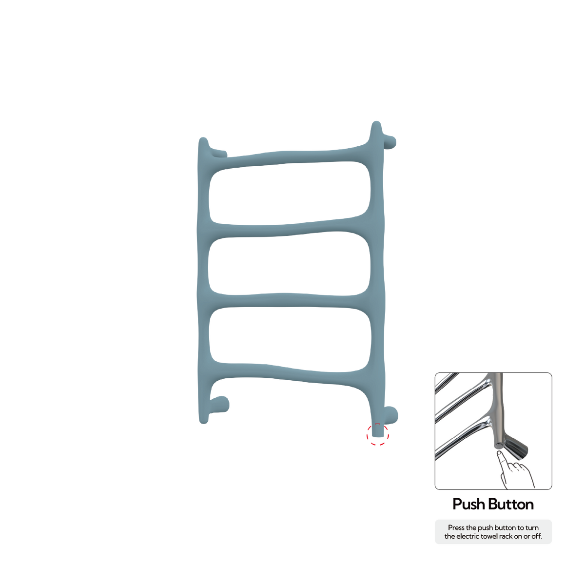 P&Bhusri S9-M-FBL-N Verona Towel Warmer in Frost Blue