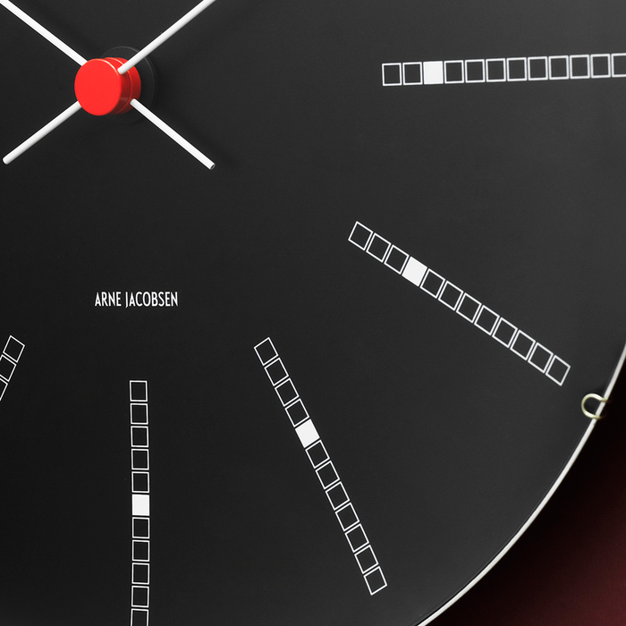 Arne Jacobsen Clocks 43646 Bankers Wall Clock in Black