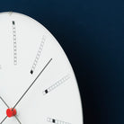 Arne Jacobsen Clocks 43688 Bankers Wall Clock in White/Black/Red