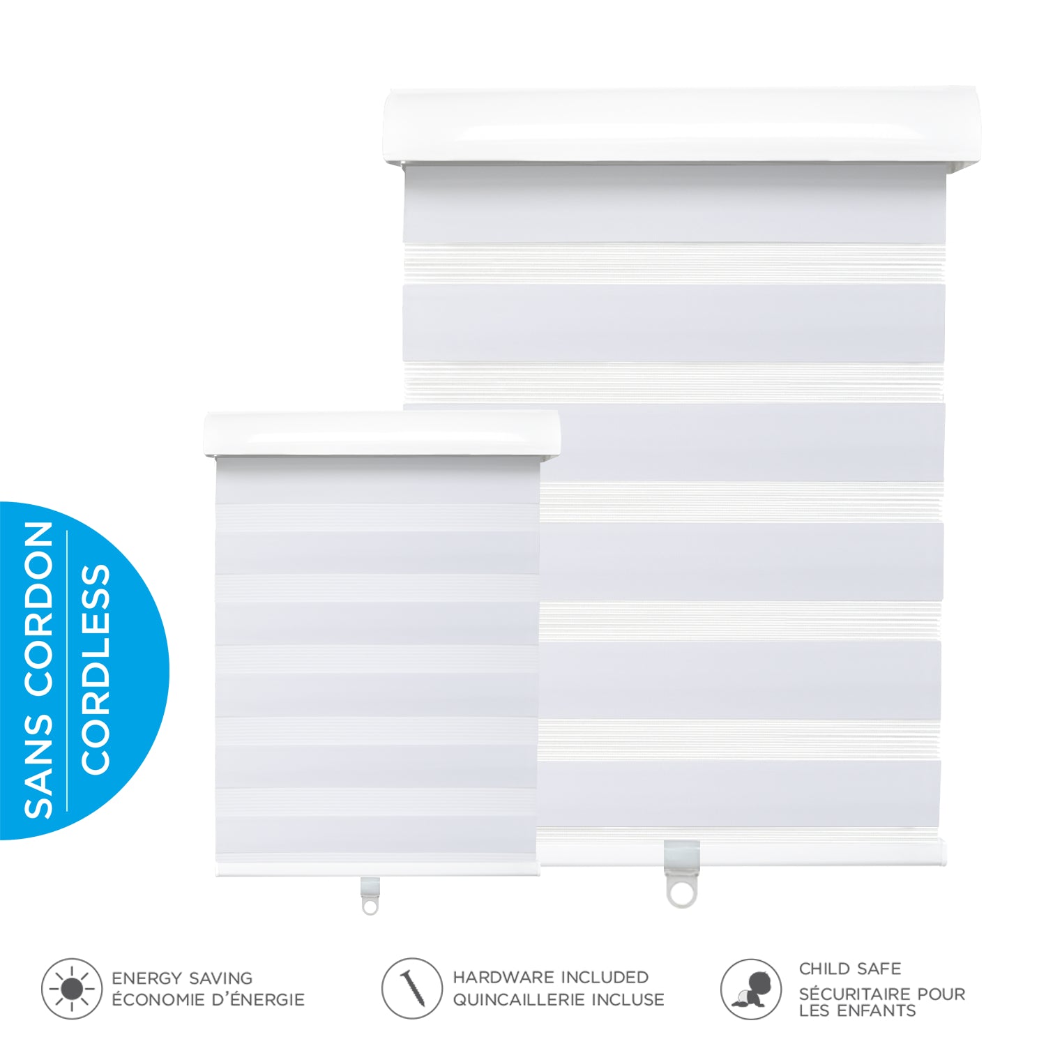 Cordless Zebra Blinds White