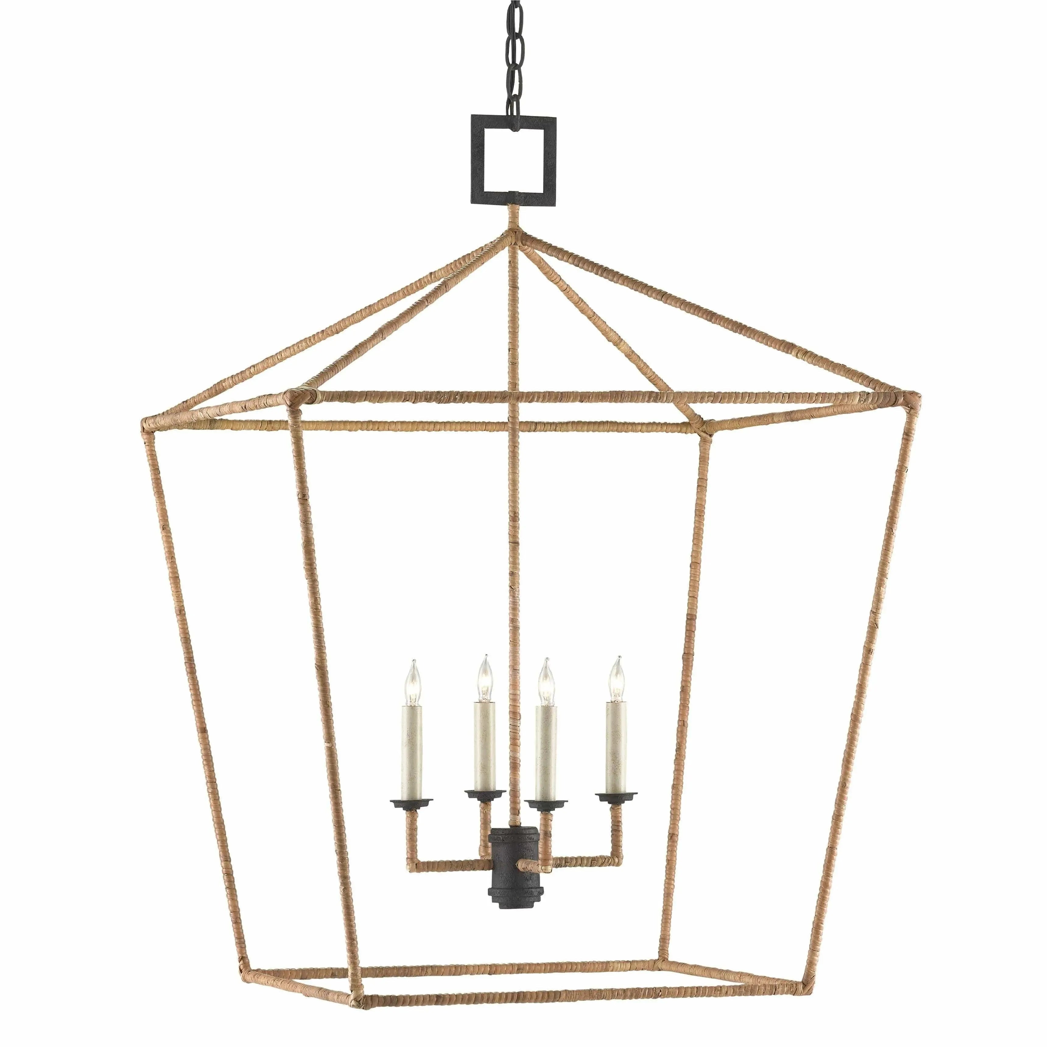 Currey and Company - Denison Rattan Lantern - 9000-0871 | The Rug District