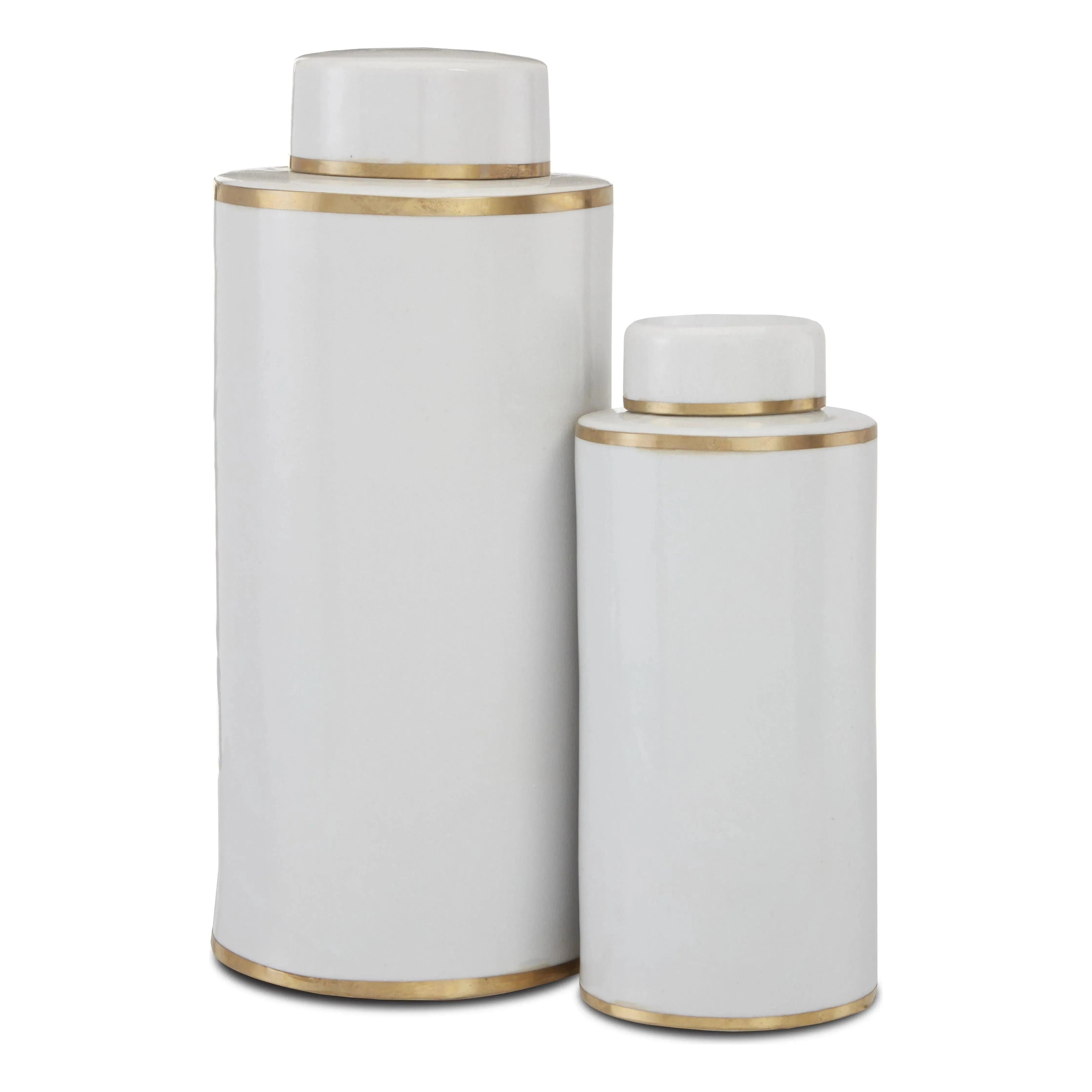 Currey and Company - Ivory Canister Set of 2 - 1200-0414 | The Rug District