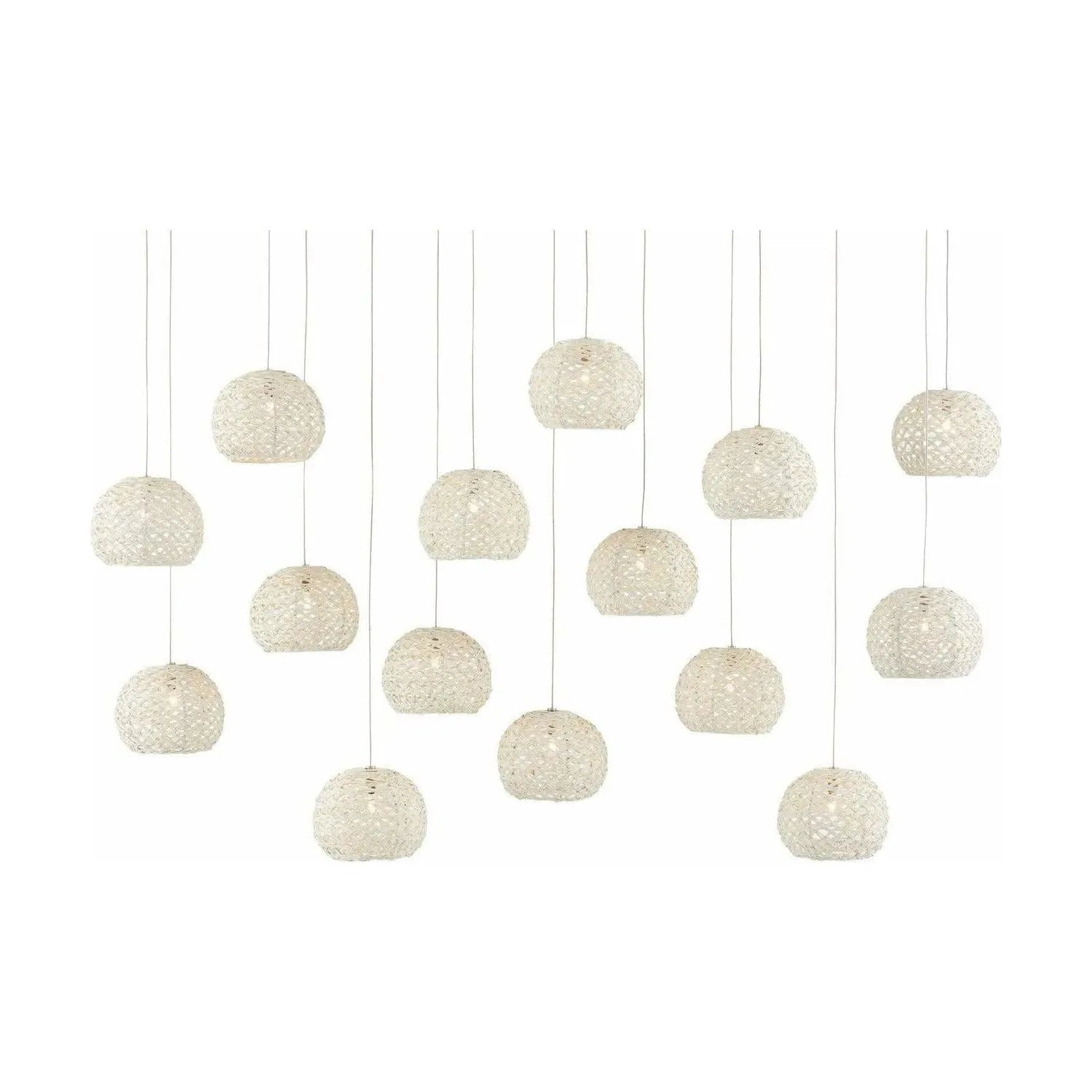 Currey and Company - Piero Rectangular 15-Light Multi-Drop Pendant - 9000-0913 | The Rug District