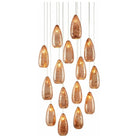 Currey and Company - Rame Round 15-Light Multi-Drop Pendant - 9000-0905 | The Rug District