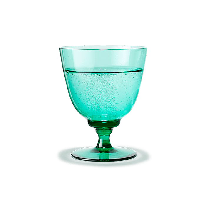 Holmegaard 4300488 Flow Glass on Foot in Emerald Green