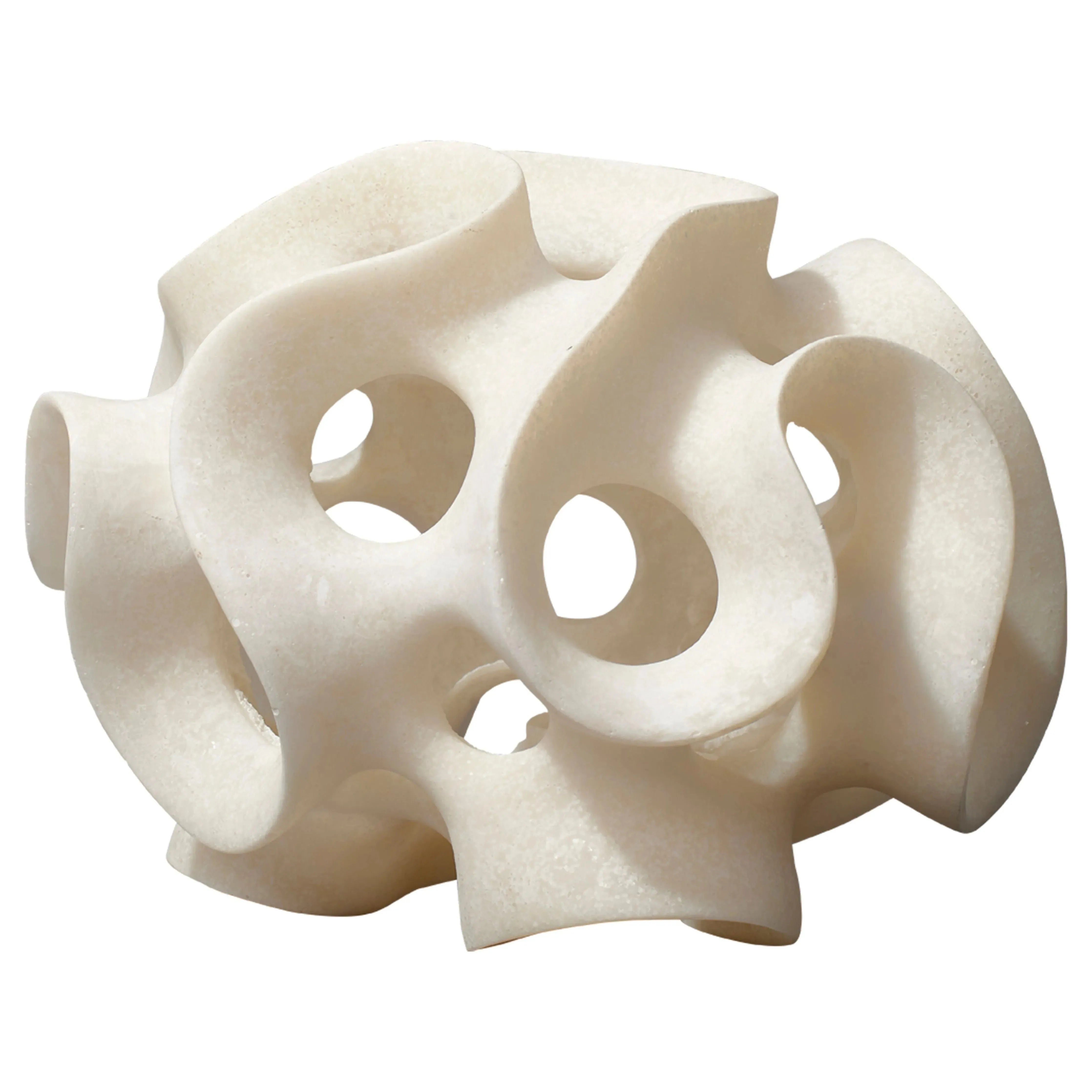 Jamie Young Company - Ribbon Sphere in White Resin - 7RIBB-SPWH | The Rug District