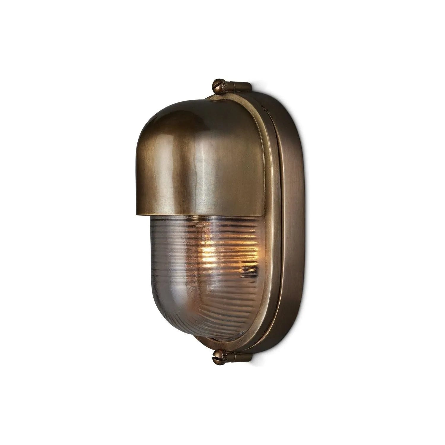 Currey and Company - 5500-0049 - One Light Outdoor Wall Sconce - Maritime - Antique Brass / Clear