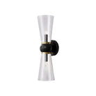 Currey and Company - 5800-0060 - Two Light Bath Wall Sconce - Byford - Oil Rubbed Bronze / Clear / Polished Brass