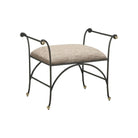 Currey and Company - 7000-0942 - Ottoman - Mabel - Antique Black / Polished Brass