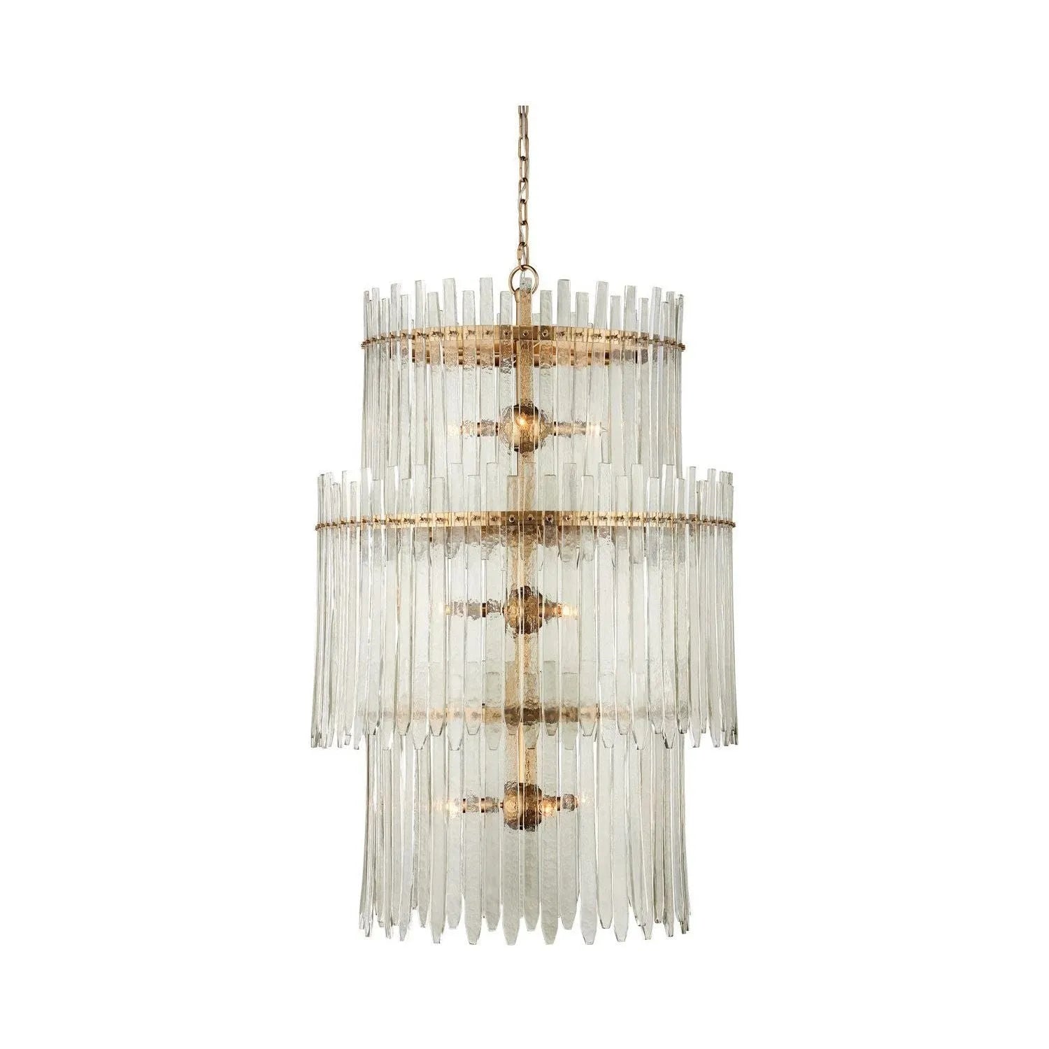 Currey and Company - 9000-1235 - Nine Light Chandelier - Electra - Clear / Antique Brass