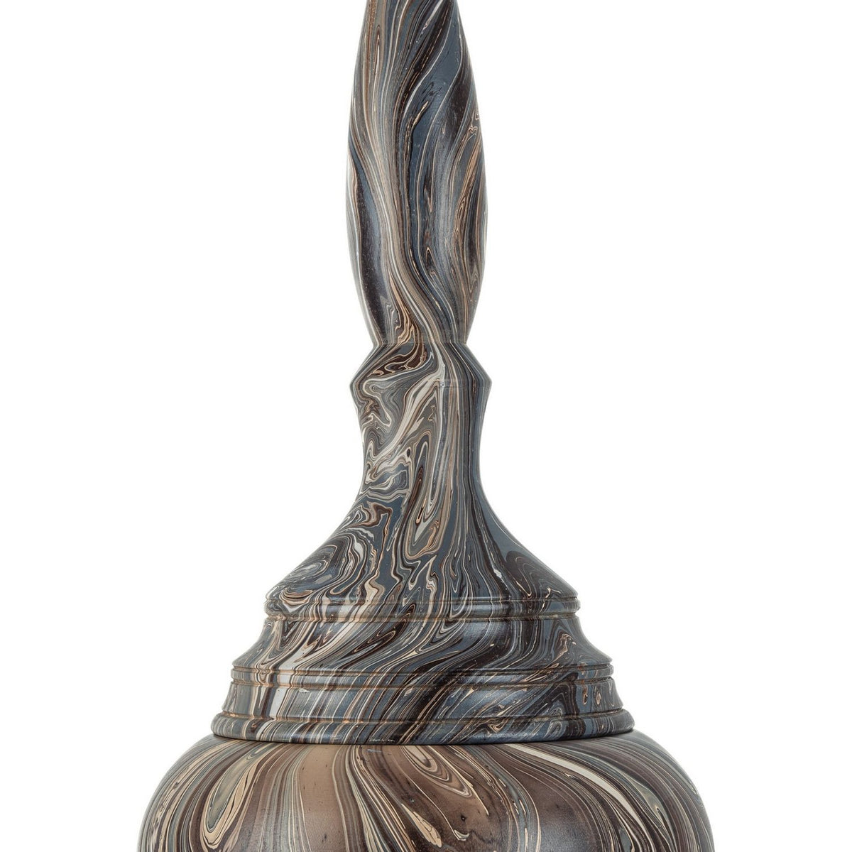 Currey and Company 1200-1050 Marbleized Turret Box in Marbleized Brown
