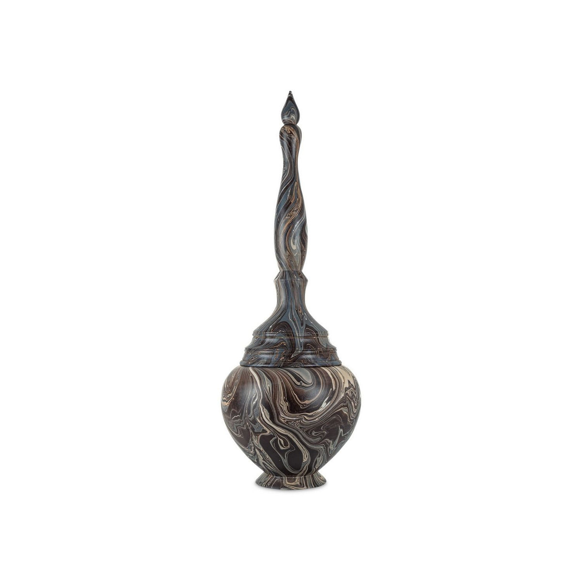 Currey and Company 1200-1050 Marbleized Turret Box in Marbleized Brown
