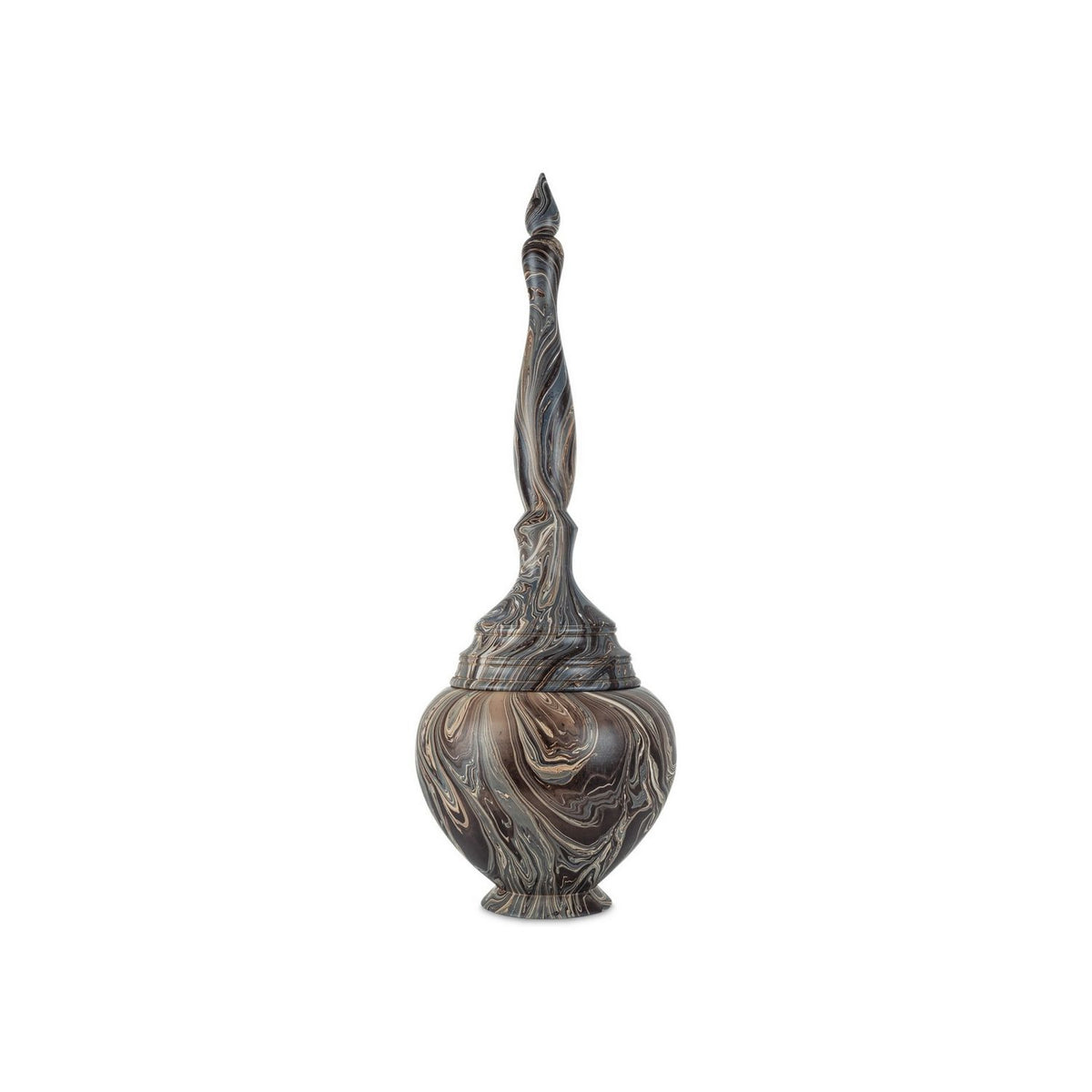 Currey and Company 1200-1050 Marbleized Turret Box in Marbleized Brown