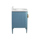 Currey and Company 3800-0015 Briallen 36" Vanity with Oval Undermount Sink in Laquered Blue Linen/Natural/White/Polished Nickel