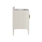 Currey and Company 3800-0016 Briallen 36" Vanity with Oval Undermount Sink in Cerused White/Natural/White/Polished Brass