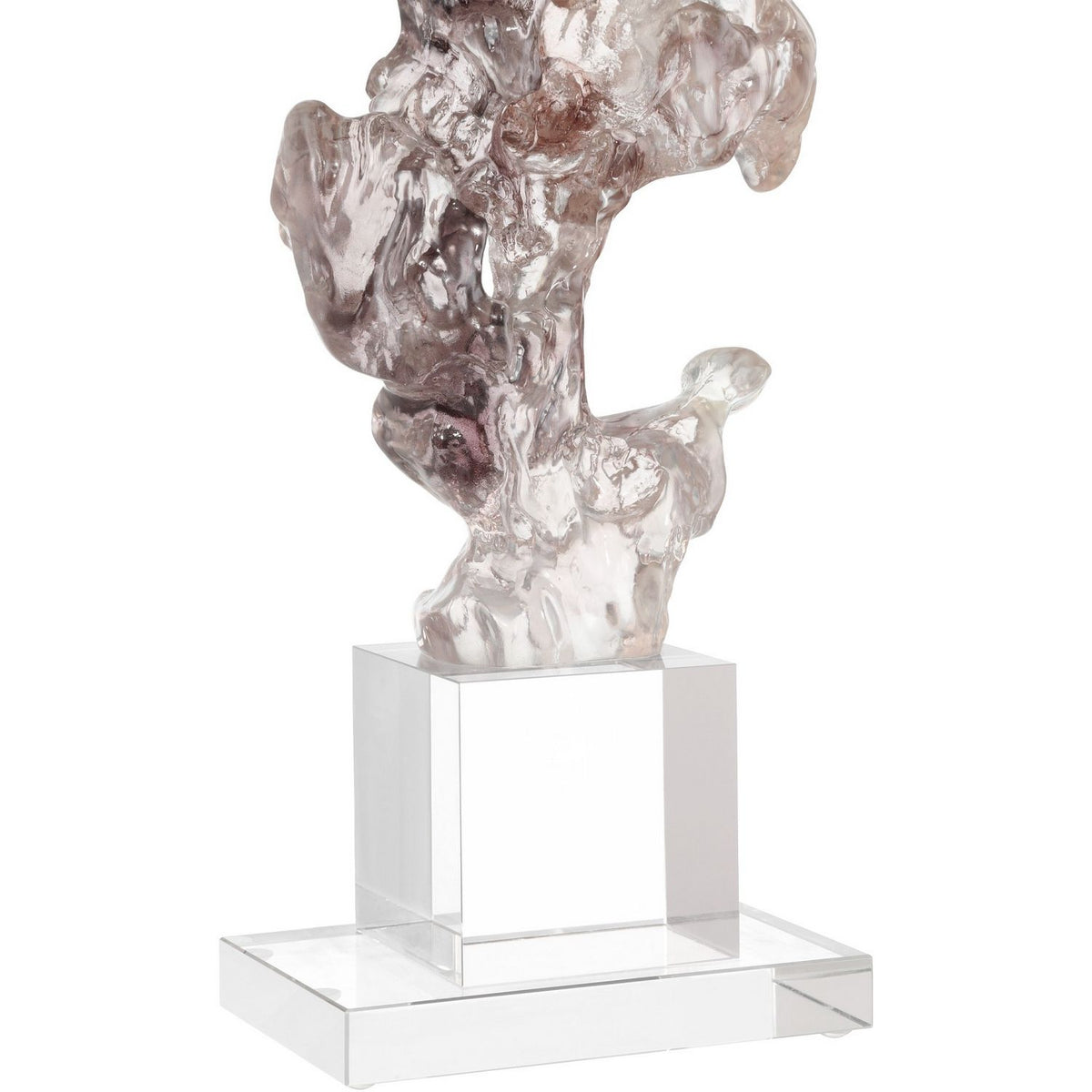 Currey and Company 1200-0974 Faux Rock Crystal Sculpture in Purple Pink/Clear