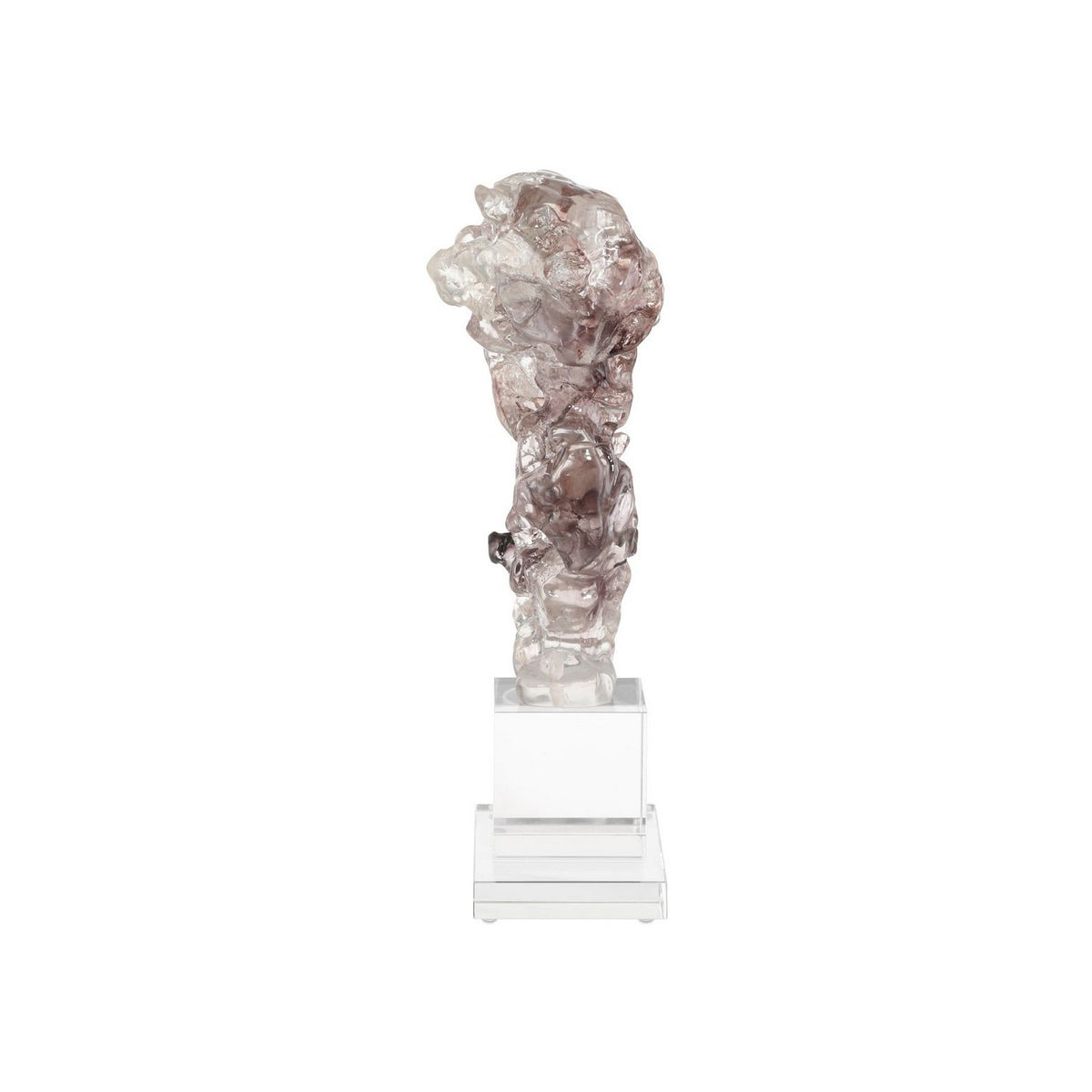 Currey and Company 1200-0974 Faux Rock Crystal Sculpture in Purple Pink/Clear